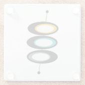 世紀半ばのモダンなプリントガラスのコースター ガラスコースター (裏面)