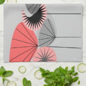 世紀半ばのモダンなランチョンマットのタンポポは2つの時間を記録します キッチンタオル (折り畳み)