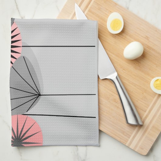 世紀半ばのモダンなランチョンマットのタンポポは2つの時間を記録します キッチンタオル (四つ折り)