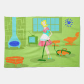 世紀半ばのモダンなレトロの主婦の台所タオル キッチンタオル (横)