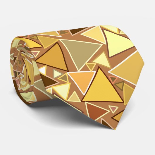 世紀半ばのモダンな三角形、マスタードの黄色 ネクタイ (ロール)