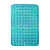 世紀半ばのモダンな円、ターコイズおよび水 バスマット (正面縦)