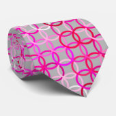 世紀半ばのモダンな円、ピンク、マゼンタおよび灰色 ネクタイ (ロール)