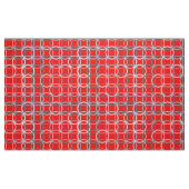 世紀半ばのモダンな円、深紅および灰色 ファブリック (ファットクウォーター)