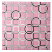 世紀半ばのモダンな円、珊瑚のピンクおよび灰色 タイル (正面)