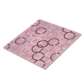 世紀半ばのモダンな円、珊瑚のピンクおよび灰色 タイル (側面)