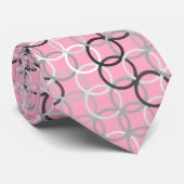 世紀半ばのモダンな円、珊瑚のピンクおよび灰色 ネクタイ (ロール)