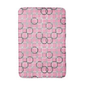 世紀半ばのモダンな円、珊瑚のピンクおよび灰色 バスマット (正面縦)