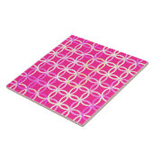 世紀半ばのモダンな円、赤紫のピンクおよびクリーム色 タイル (側面)