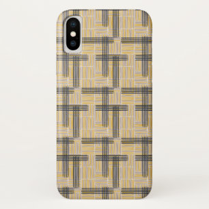 世紀半ばのモダンな十字のストライプパターン iPhone X ケース