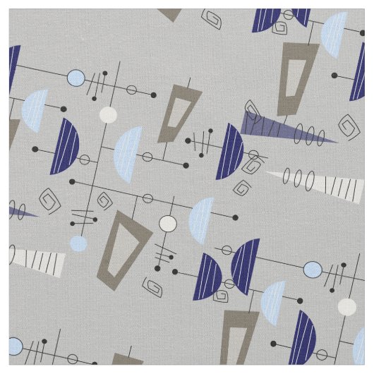 世紀半ばのモダンな半月型のデザインの生地12 ファブリック (クローズアップ)