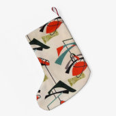 世紀半ばのモダンな原子クリスマスのストッキング スモールクリスマスストッキング (裏面 (吊り時))