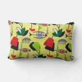 世紀半ばのモダンな原子デザインのLumbarの枕 ランバークッション (裏面)