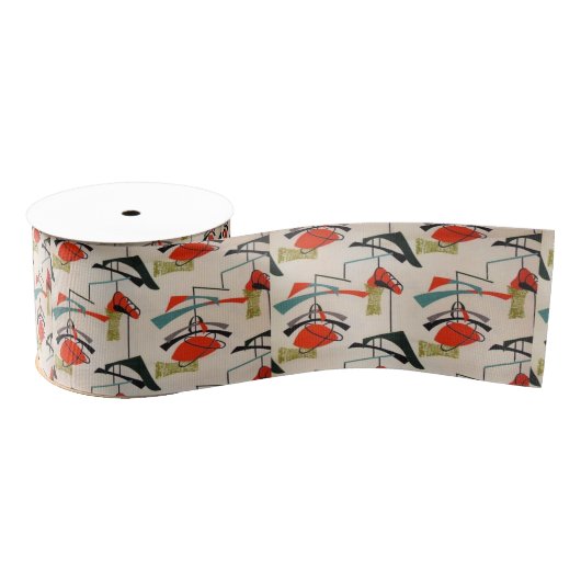 世紀半ばのモダンな原子生地のリボン グログランリボン (リール)