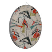 世紀半ばのモダンな原子生地の投げ矢板 ダーツボード (正面左)