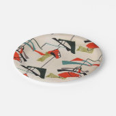 世紀半ばのモダンな原子生地の紙皿 ペーパープレート (アングル)