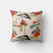 世紀半ばのモダンな原子移動式生地の枕 クッション (正面)