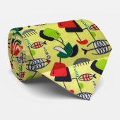 世紀半ばのモダンな原子魚の首のタイ ネクタイ (ロール)