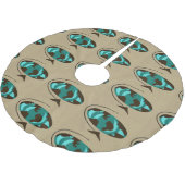 世紀半ばのモダンな地球の芸術のクリスマスツリーのスカート ブラッシュドポリエステルツリースカート (アングル)