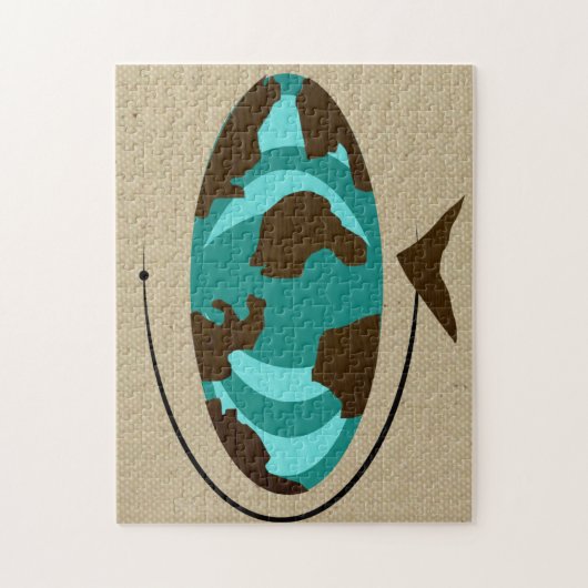 世紀半ばのモダンな地球の芸術のジグソーパズル ジグソーパズル (縦)