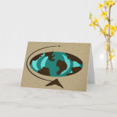 世紀半ばのモダンな地球の芸術の挨拶状 カード (黄色い花)