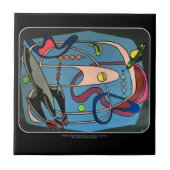 世紀半ばのモダンな宇宙はaの場所の絵画です タイル (正面)