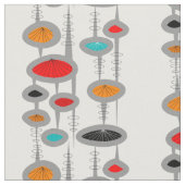 世紀半ばのモダンな宇宙時代の楕円形 ファブリック (クローズアップ)