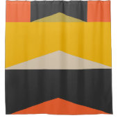 世紀半ばのモダンな抽象美術の幾何学的な形 シャワーカーテン (正面)