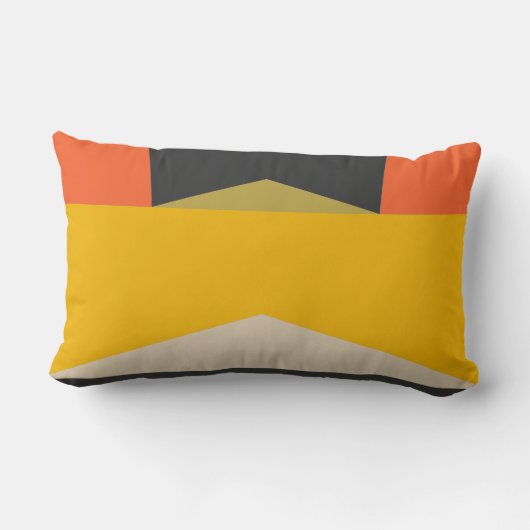 世紀半ばのモダンな抽象美術の幾何学的な形 ランバークッション (裏面)