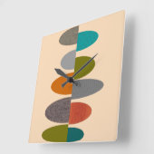 世紀半ばのモダンな時計の半分の楕円形4 スクエア壁時計 (傾斜)