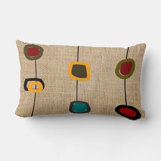 世紀半ばのモダンな枕長方形および円3 ランバークッション (裏面)