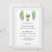 世紀半ばのモダンな格子縞の水彩画の西部の砂漠 招待状 (正面)