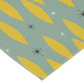 世紀半ばのモダンな楕円形、スターバスト、ティール（緑がかった色）の金ゴールド ミディアムテーブルランナー (コーナー)