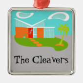 世紀半ばのモダンな漫画の家のオーナメント メタルオーナメント (正面)