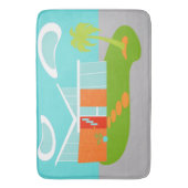 世紀半ばのモダンな漫画の家のバス・マット バスマット (正面縦)