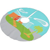 世紀半ばのモダンな漫画の家の木のスカート ブラッシュドポリエステルツリースカート (アングル)