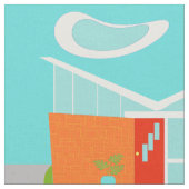 世紀半ばのモダンな漫画の家の生地 ファブリック (クローズアップ)