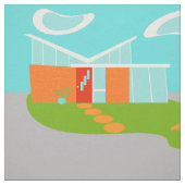 世紀半ばのモダンな漫画の家の生地 ファブリック (見本)