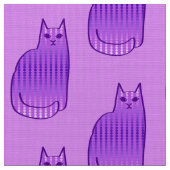 世紀半ばのモダンな猫、蘭および紫色 ファブリック (クローズアップ)