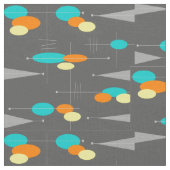 世紀半ばのモダンな球および三角形 ファブリック (クローズアップ)