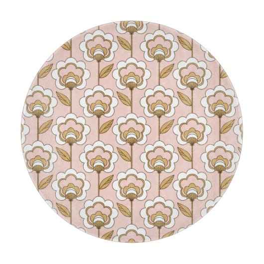 世紀半ばのモダンな花パターン カッティングボード (正面)