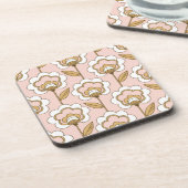 世紀半ばのモダンな花パターン コースター (左側)