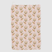 世紀半ばのモダンな花パターン ゴルフタオル (正面)