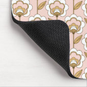 世紀半ばのモダンな花パターン マウスパッド (コーナー)