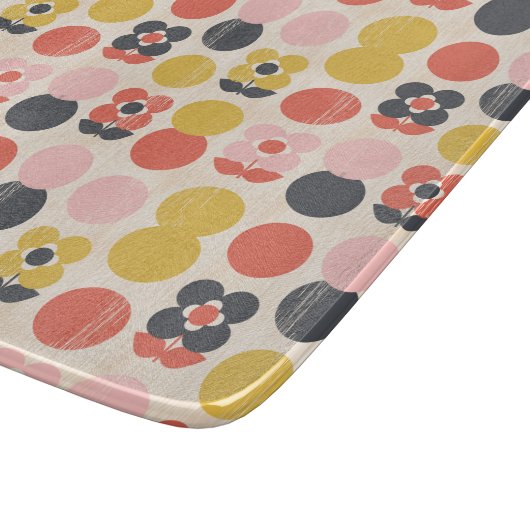 世紀半ばのモダンな花模様 カッティングボード (角)