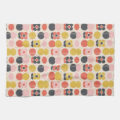 世紀半ばのモダンな花模様 キッチンタオル (横)