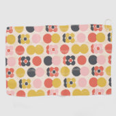 世紀半ばのモダンな花模様 ゴルフタオル (横)