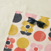 世紀半ばのモダンな花模様 ビーチタオル (インサイチュ)