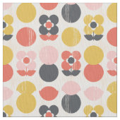 世紀半ばのモダンな花模様 ファブリック (クローズアップ)