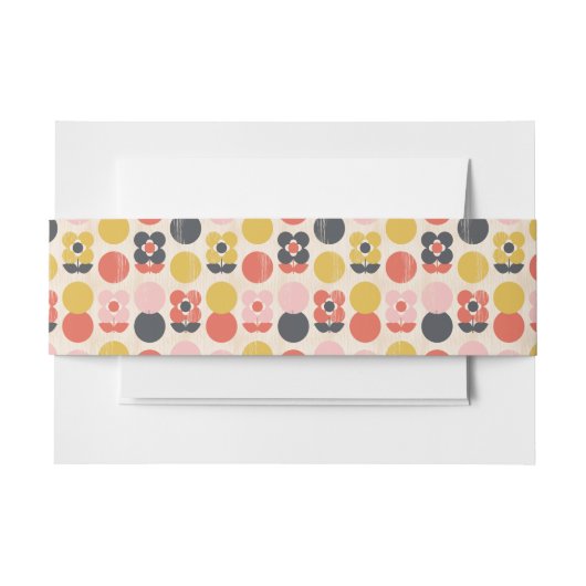 世紀半ばのモダンな花模様 招待状ベリーバンド (正面例)